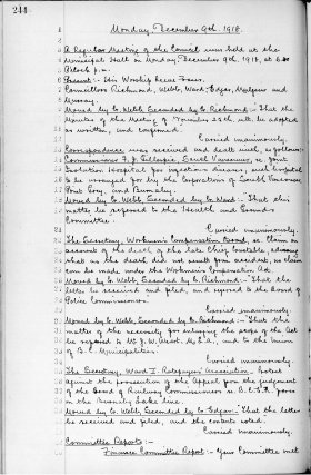 9-Dec-1918 Meeting Minutes pdf thumbnail