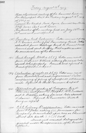 13-Aug-1909 Meeting Minutes pdf thumbnail
