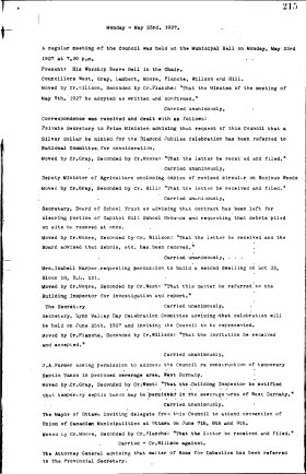 23-May-1927 Meeting Minutes pdf thumbnail