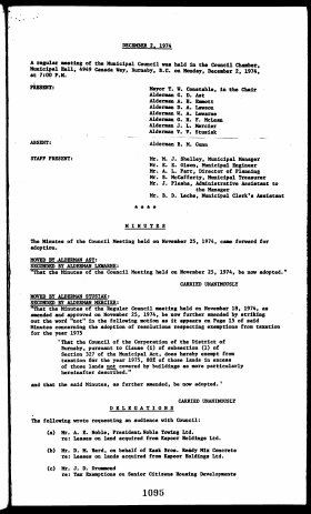 2-Dec-1974 Meeting Minutes pdf thumbnail