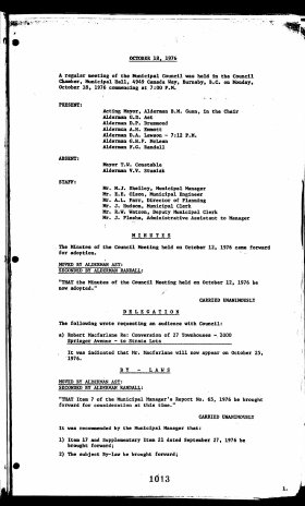 18-Oct-1976 Meeting Minutes pdf thumbnail
