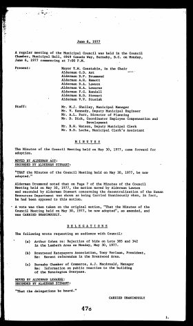 6-Jun-1977 Meeting Minutes pdf thumbnail