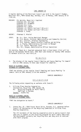 20-Jan-1992 Meeting Minutes pdf thumbnail