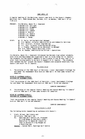 27-Apr-1992 Meeting Minutes pdf thumbnail