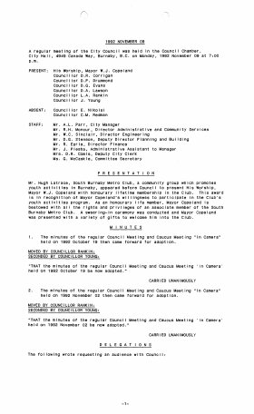 9-Nov-1992 Meeting Minutes pdf thumbnail