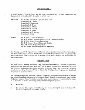 14-Nov-1994 Meeting Minutes pdf thumbnail