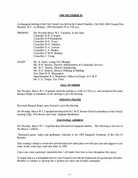 5-Dec-1994 Meeting Minutes pdf thumbnail