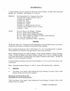 13-Feb-1995 Meeting Minutes pdf thumbnail