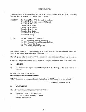 23-Jan-1995 Meeting Minutes pdf thumbnail
