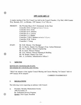 13-Jan-1997 Meeting Minutes pdf thumbnail