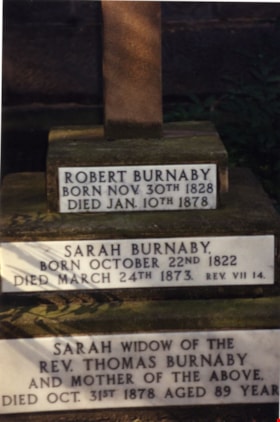 Robert Burnaby's grave site, [1987] thumbnail