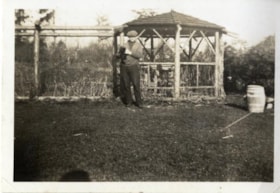 George Easthope in yard, [between 1930 ad 1936] thumbnail