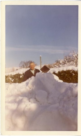 George Easthope shovelling snow, January 16, 1969 thumbnail