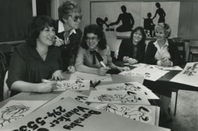 Burnaby Volunteers making posters, 1983 thumbnail
