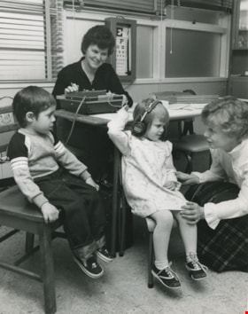 Children getting their hearing tested, ca.1983 thumbnail