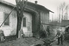 John Booth outside a rented Burnaby house, ca.1983 thumbnail