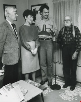 Four unidentified people in a room, ca.1982 thumbnail