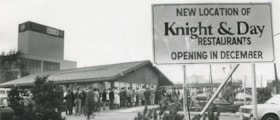 Opening of the Knight and Day Restaurant at Boundary and Lougheed Highway, [1982] thumbnail