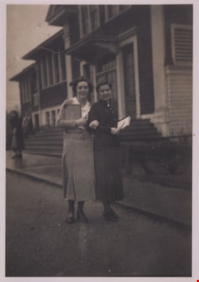 Lois and Irene at Burnaby South High School, January 1936 thumbnail
