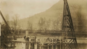 Nicomen Slough Bridge construction, 1927 thumbnail