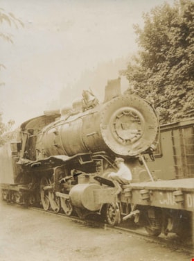 CPR Engine after falling over an embankment, July 1925 thumbnail