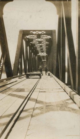 Planking a Canadian Pacific Railway bridge, [1925] thumbnail