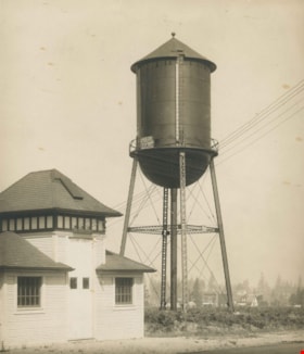 Water tank and pump house, February 14, 1920 thumbnail