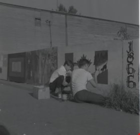 Students at work on mural, July 15, 1966 thumbnail