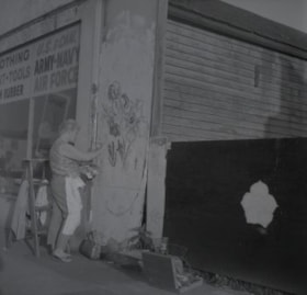 Painter working on a mural, July 15, 1966 thumbnail