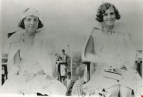 May Queens Winnifred Jeffery and Sylvia Murley, 1929 (date of original), copied 1986 thumbnail