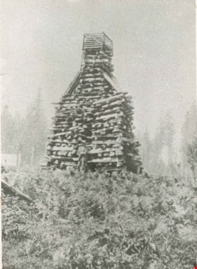Wood stacked for a bonfire, 1897 (date of original), copied 1986 thumbnail