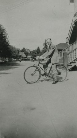 Teacher on a bicycle, 1940 thumbnail