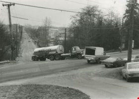 Semi-trailer truck at Marine and Byrne, February 7, 1979 thumbnail