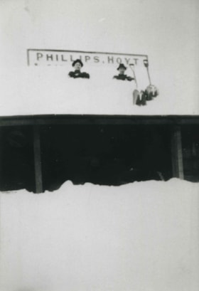 Phillips-Hoyt Lumber Company after snowfall, 1905 (date of original), copied 1992 thumbnail