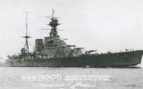 HMS Hood entering Vancouver Harbour, 1924 (date of original), copied 1992 thumbnail