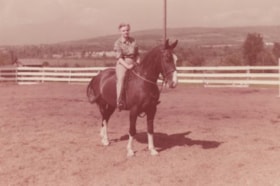 Bea Lubbock on horseback, 1957 thumbnail