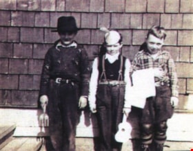 Three boys in front of Seaforth School, [1945] (date of original), copied [1996] thumbnail
