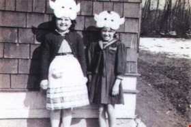 Two girls in front of Seaforth School, [1945] (date of original), copied [1996] thumbnail