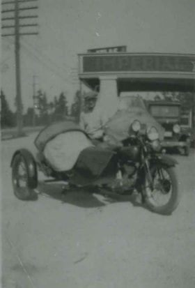 Chic Gilbert and Motocycle, [1930] (date of original), copied 1991 thumbnail
