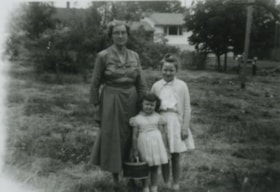 Mrs. Cary with Valerie and Carol Shantz, June 1958 (date of original), copied 1991 thumbnail