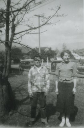 Don Cary and his cousin Gail, 1957 (date of original), copied 1991 thumbnail