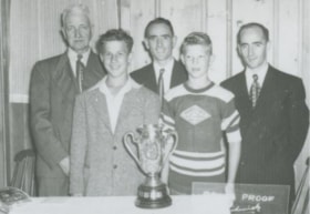 Sunday School Soccer League Trophy Presentation, [ca. 1957] (date of original), copied 1991 thumbnail