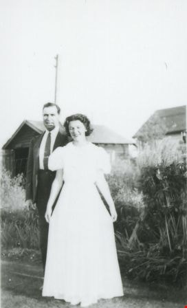 Annie King in her graduation dress, [1937] (date of original), copied 1991 thumbnail