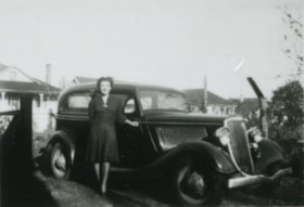 Annie King and Car, 1942 (date of original), copied 1991 thumbnail