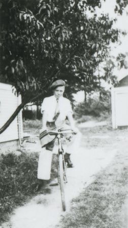 Jim Ellis on Bicycle, [ca. 1933] (date of original), copied 1991 thumbnail