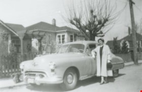 Annie Ellis-King and Car, [ca. 1950] (date of original), copied 1991 thumbnail