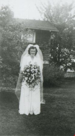 Jean Macdonald-Taylor in a wedding dress, August 4, 1943 (date of original), copied 1991 thumbnail