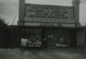 Lougheed Drive-In Theatre Marquee, [1956] (date of original), copied 1991 thumbnail