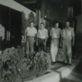 Men at Lougheed Drive-In Theatre, [between 1960 and 1964] (date of original), copied 1991 thumbnail