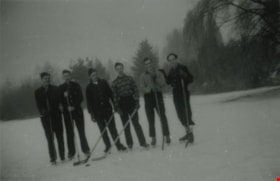 Men skating on Deer Lake, 1948 (date of original), copied 1991 thumbnail